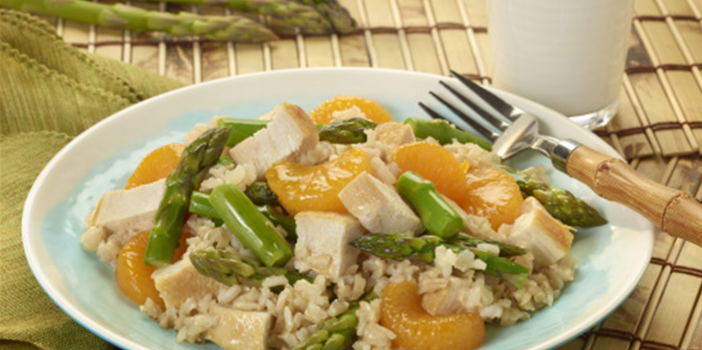 Semi-Home Cooked Chicken, Mandarin Orange, & Cauliflower Risotto Medley